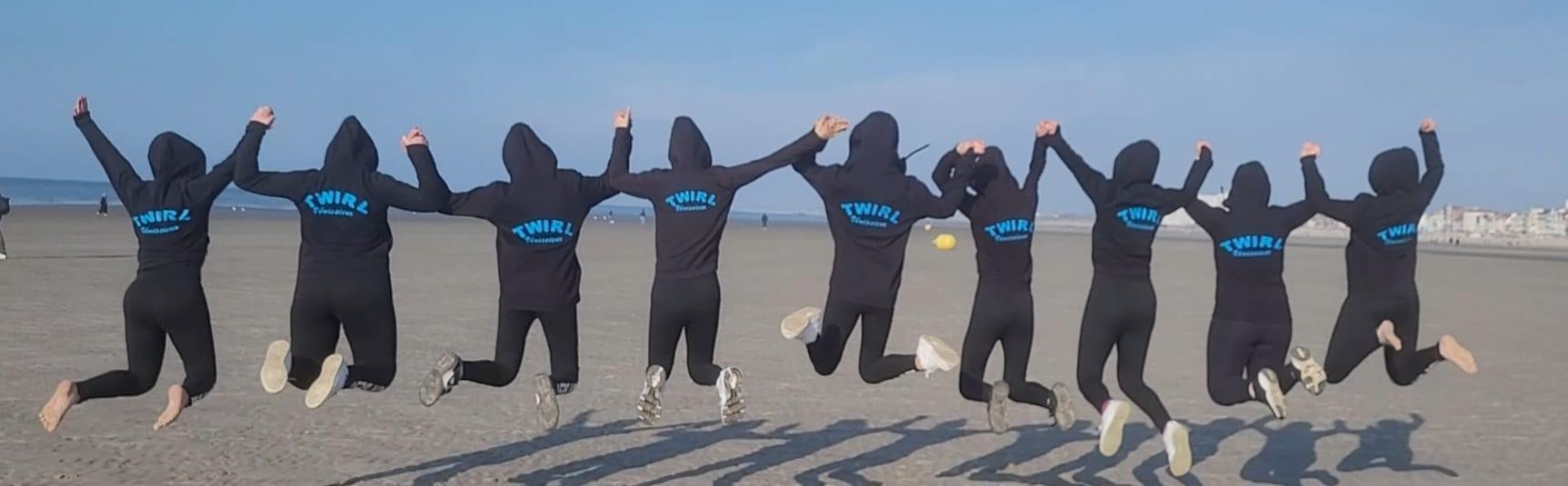 arrêt plage avec notre saut spécial Championnat de France