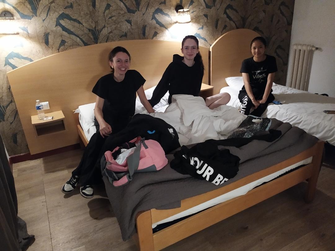 A l'hôtel après la compét